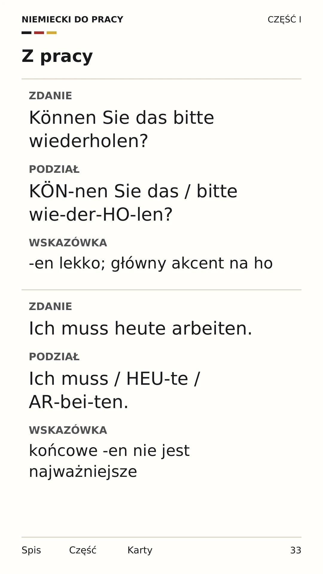 Na telefon · str. 33 — Gdzie położyć akcent