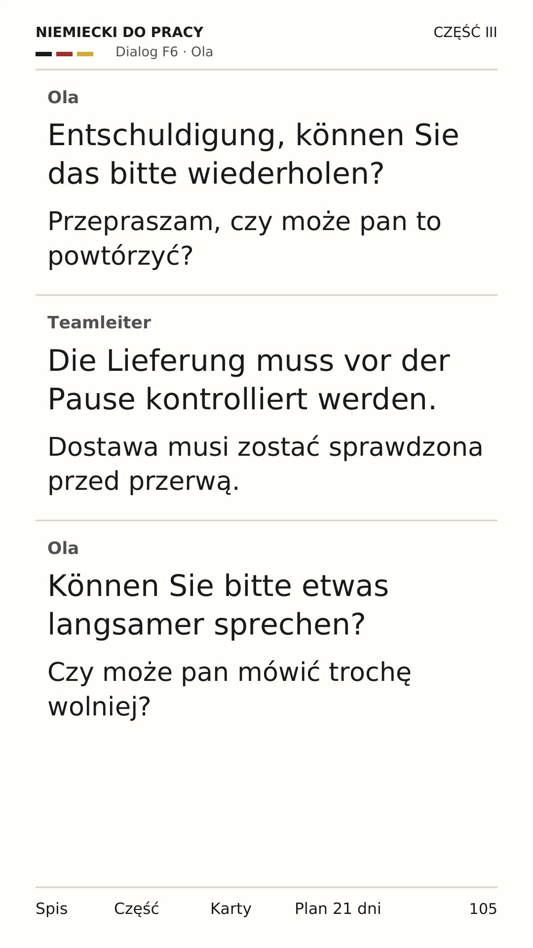 Na telefon · str. 105 — Rozmowa, którą możesz przećwiczyć