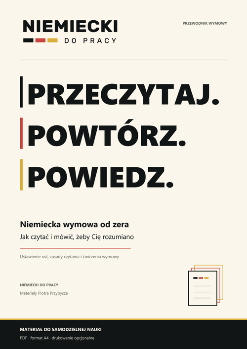 Niemiecka wymowa od zera. Przeczytaj. Powtórz. Powiedz.