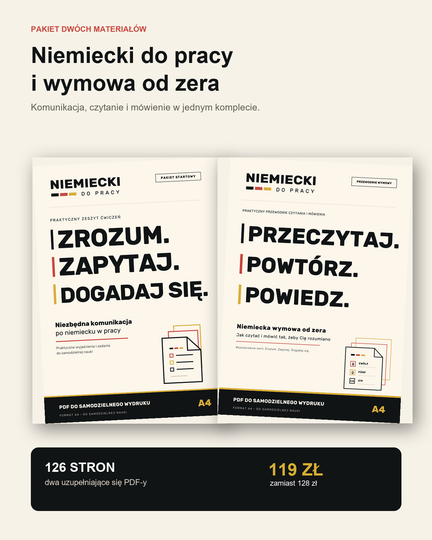 Pakiet Niemiecki do pracy i Niemiecka wymowa od zera za 119 zł