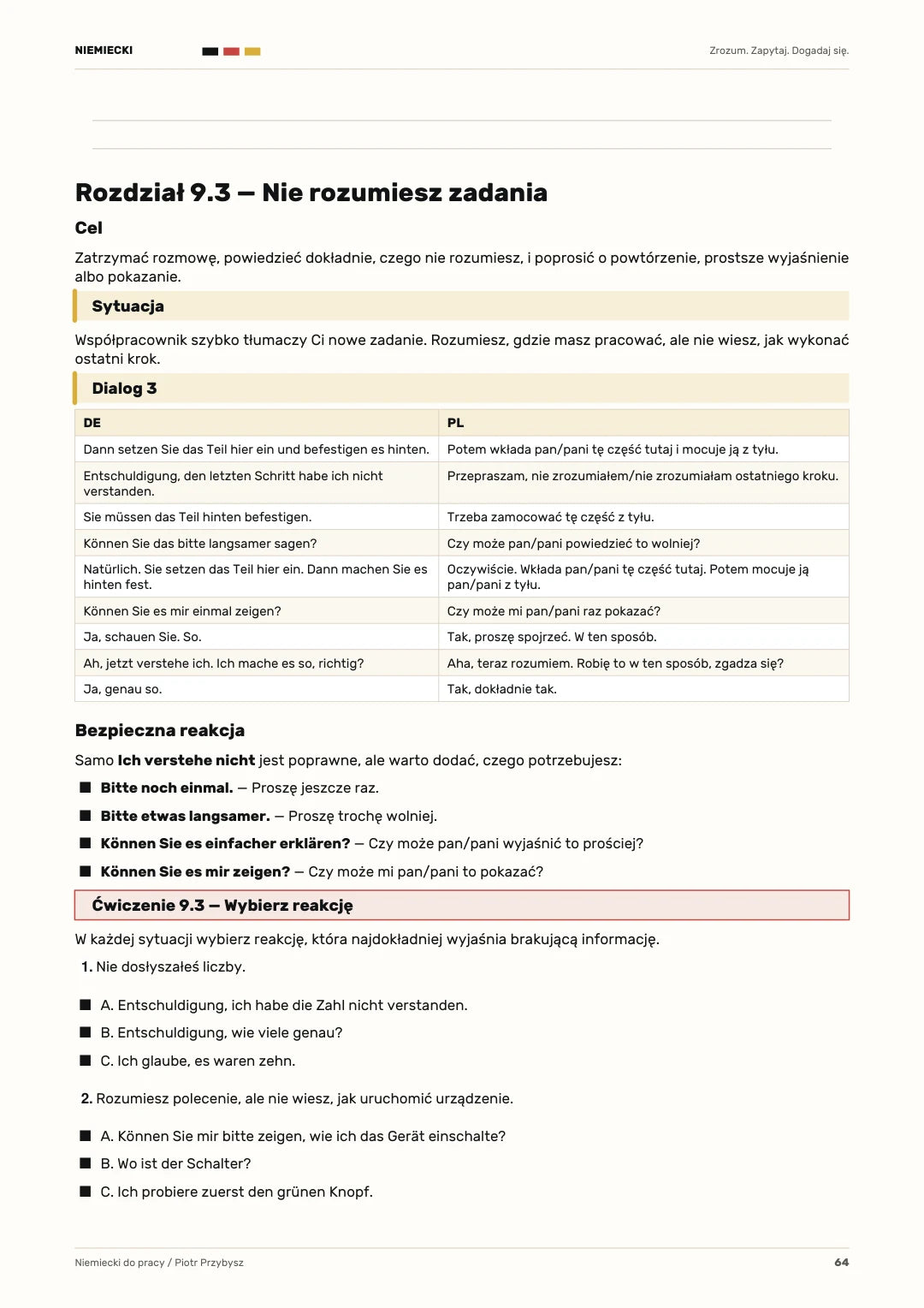 Do druku A4 · str. 64 — Nie rozumiesz zadania — dialog